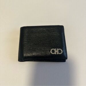Salvatore Ferragamo Gancini Black Leather Wallet